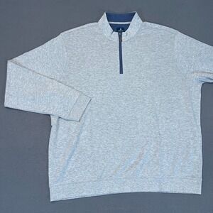 Johnnie-O Mens Size 2XL Sully 1/4 Zip Pullover Wrinkle Resistant Light Gray Golf